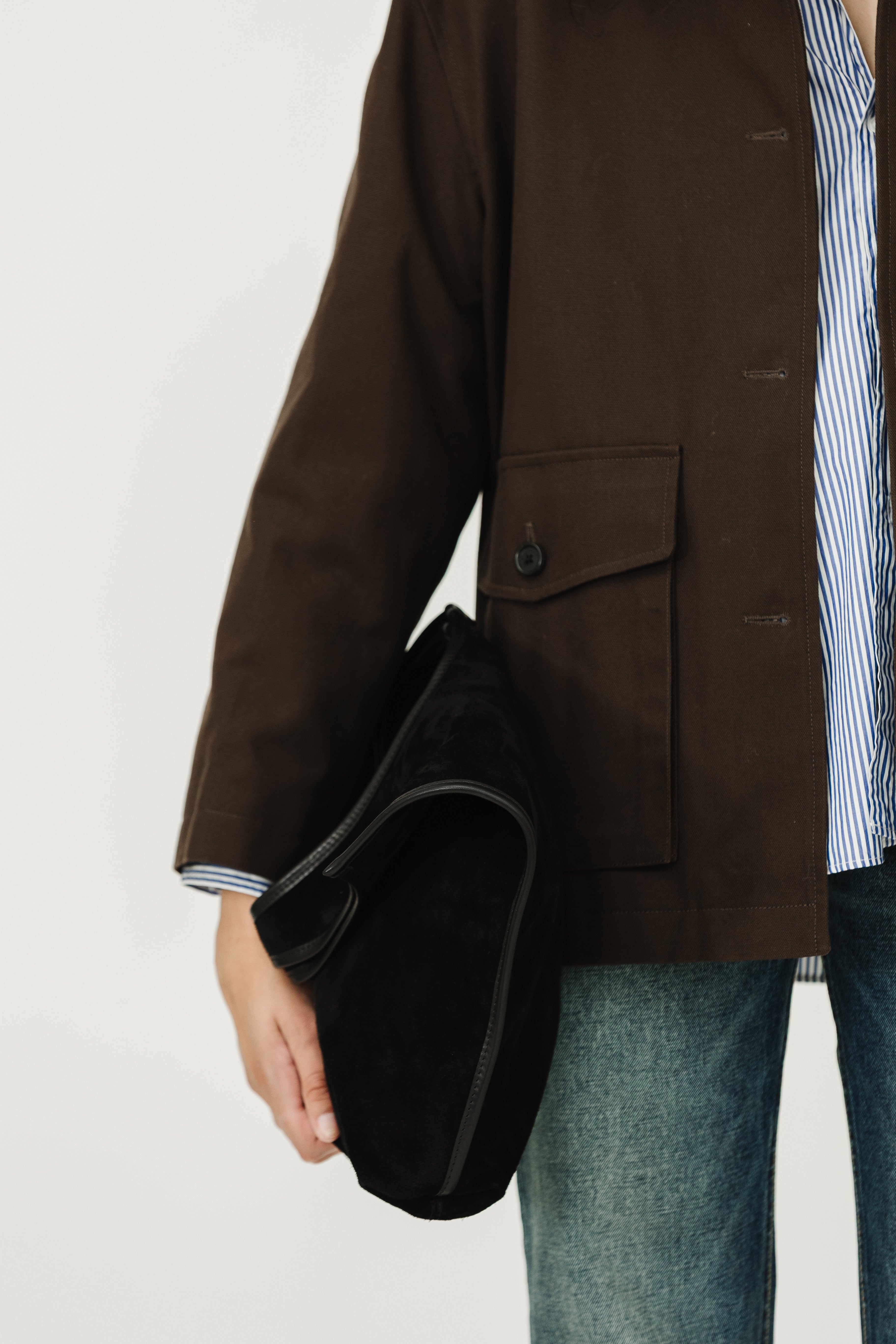 Jerome Dreyfuss Paco Bag in Split Suede Noir | Shop Tula