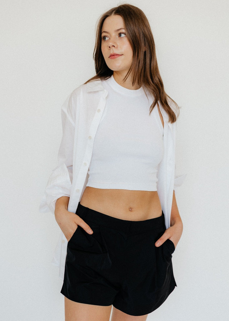 Tibi Ribbed T Cropped Tank in White | Tula's Online Boutique