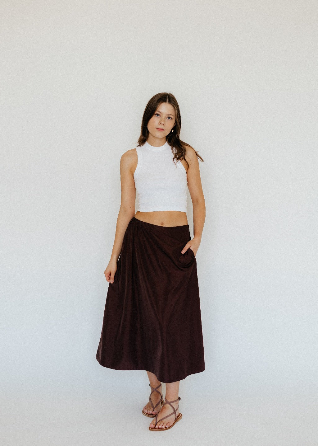 Tibi Italian Sporty Nylon Side Shirred Circle Skirt | Tula Online