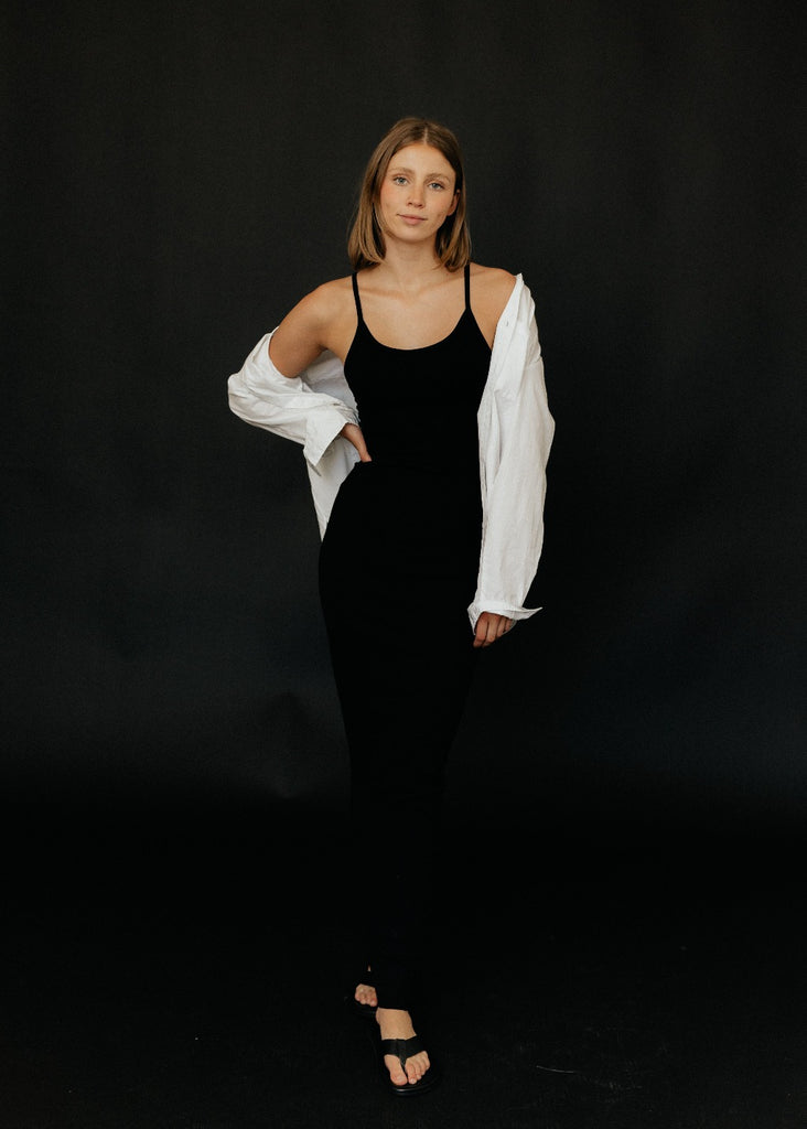 Éterne Maxi Tank Dress in Black | Tula's Online Boutique