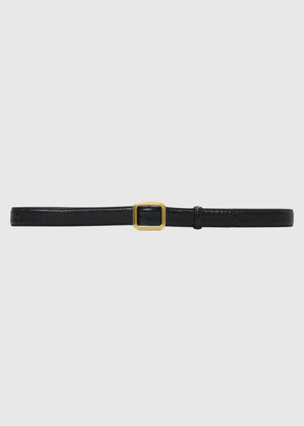LIÉ Studio Georgia Wide Belt in Black Croc | Shop Tula