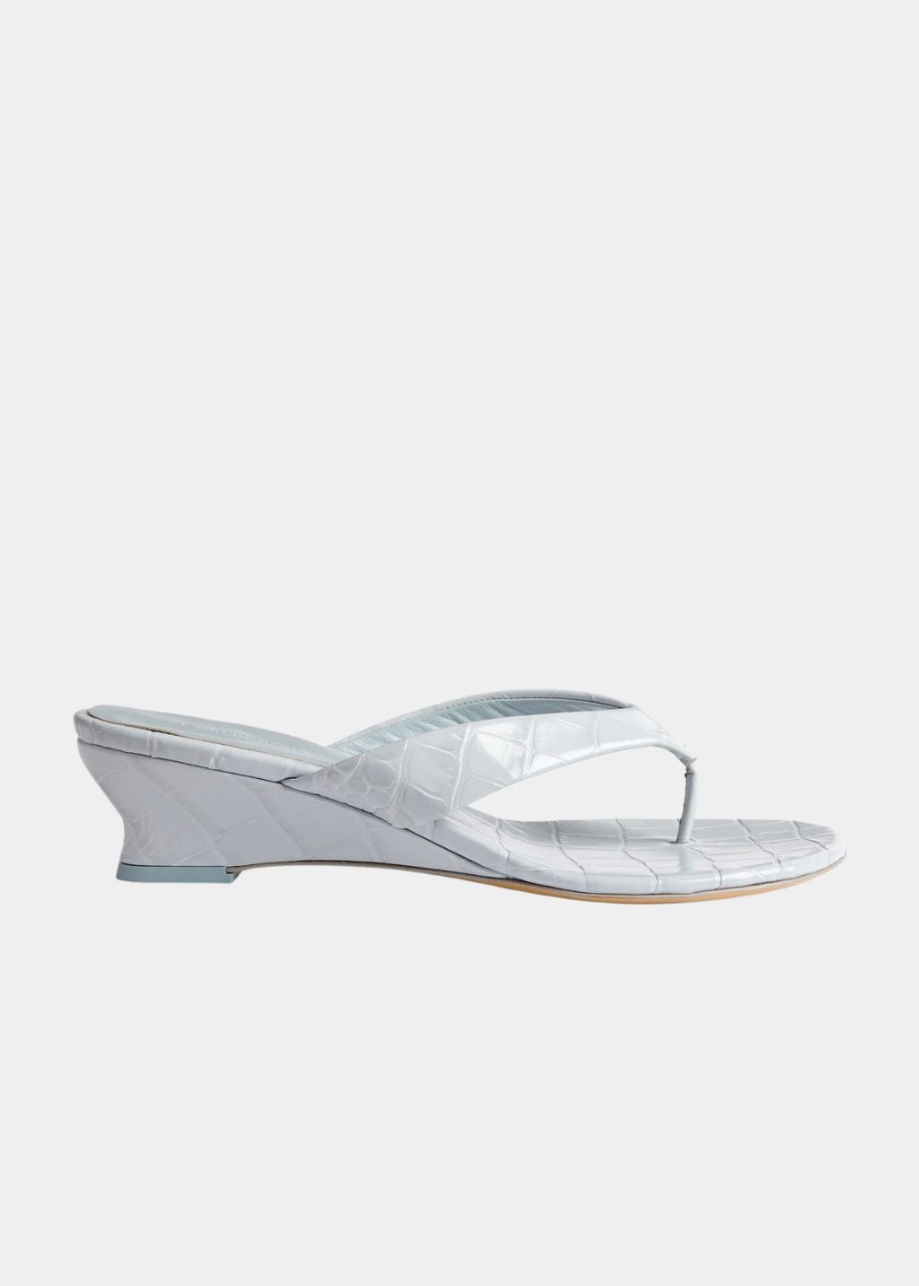 Le Monde Beryl Micro Wedge in Ice Blue Croc | Shop Tula