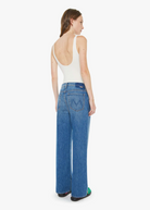 MOTHER Denim Dodger Button Flood Jean in Green Thumb | Shop Tula