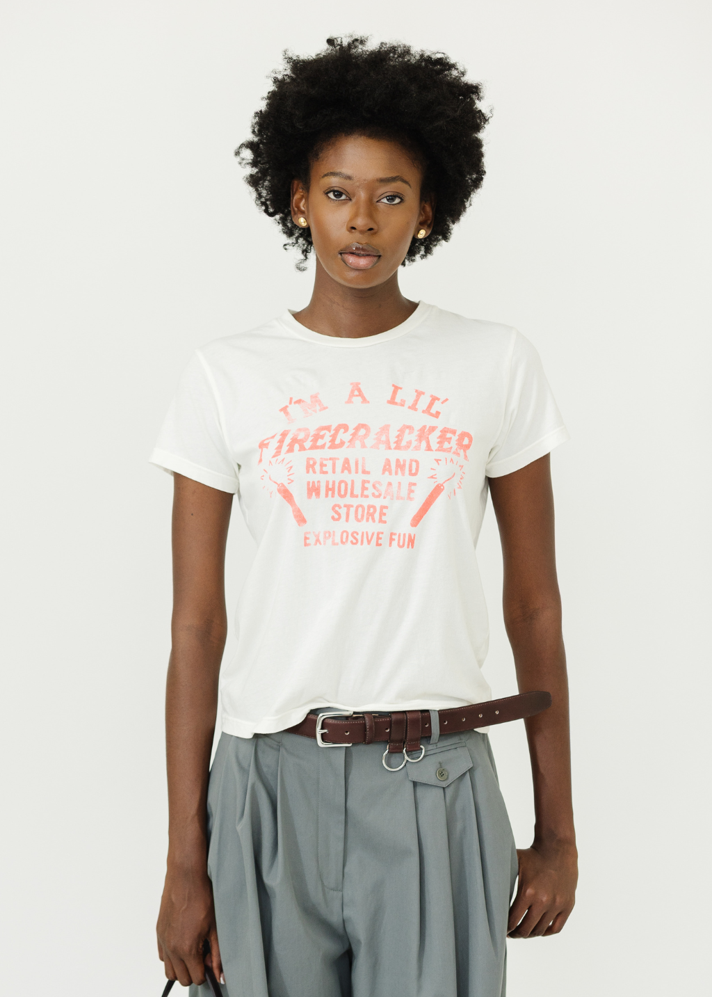 MOTHER The Boxy Goodie Goodie Tee in Lil Firecracker | Shop Tula