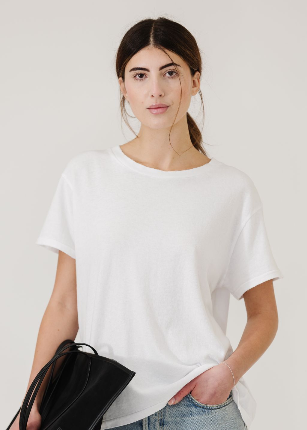 Nili Lotan Brady Tee in White | Shop Tula