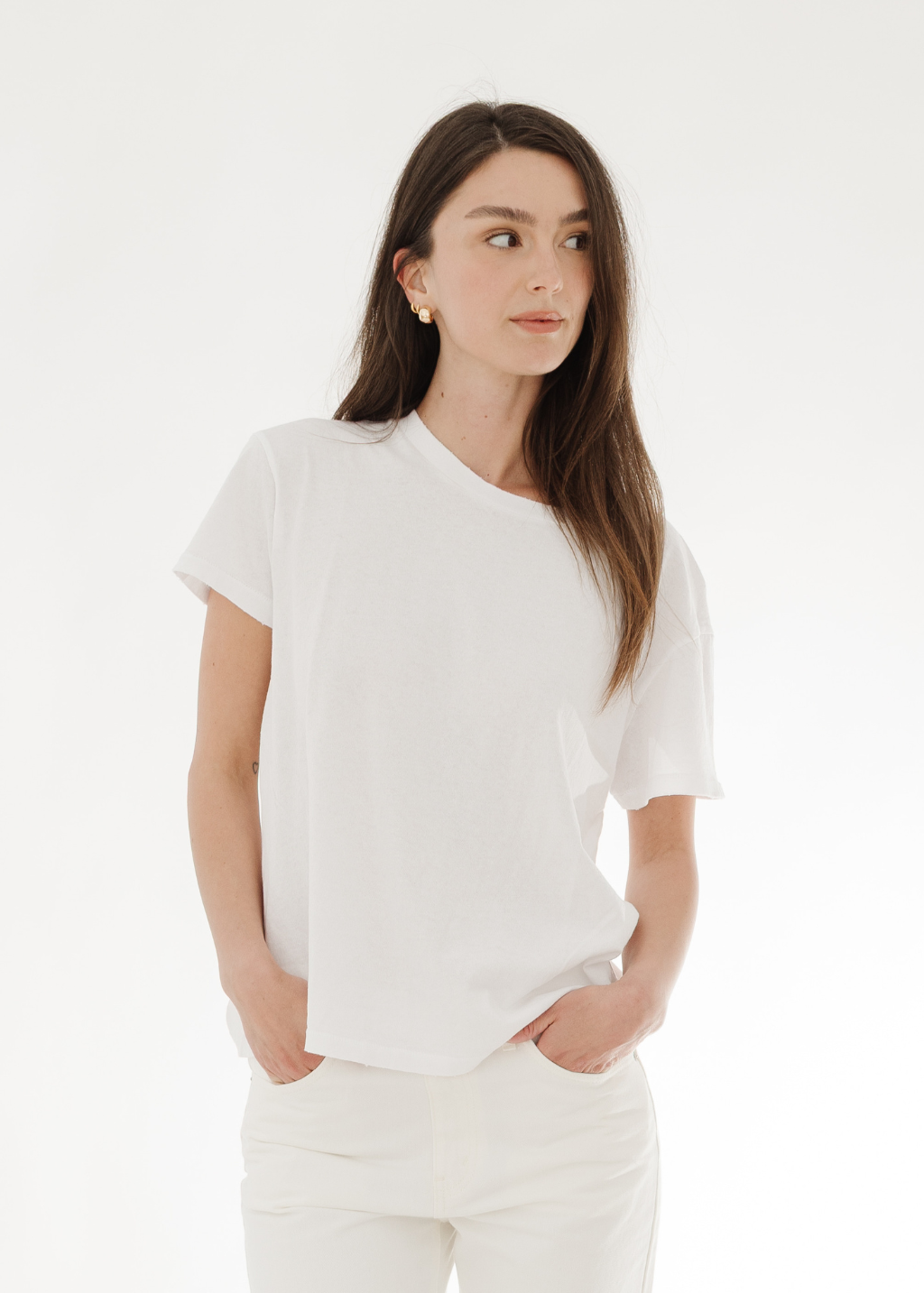 Nili Lotan Brady Tee in White | Shop Tula