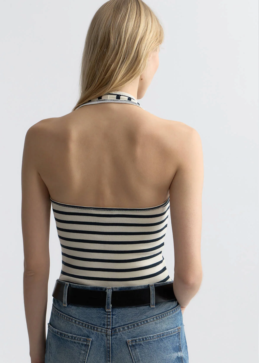 Nili Lotan Britt Halter Top in Black Ecru | Shop Tula