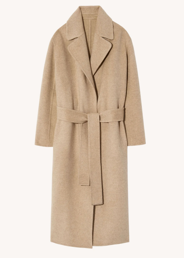 Nili Lotan Jarel Wrap Coat in Hazelnut | Tula's Online Boutique