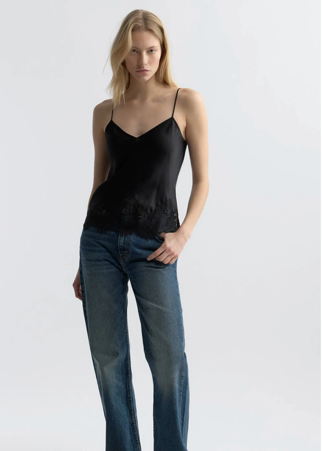 Nili Lotan Nadine Lace Cami Top in Silk | Shop Tula