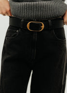 Nili Lotan Nili Belt in Black & Brass | Shop Tula