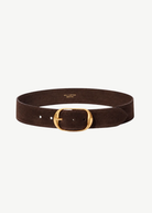 Nili Lotan Suede Nili Belt in Espresso w/ Gold | Shop Tula