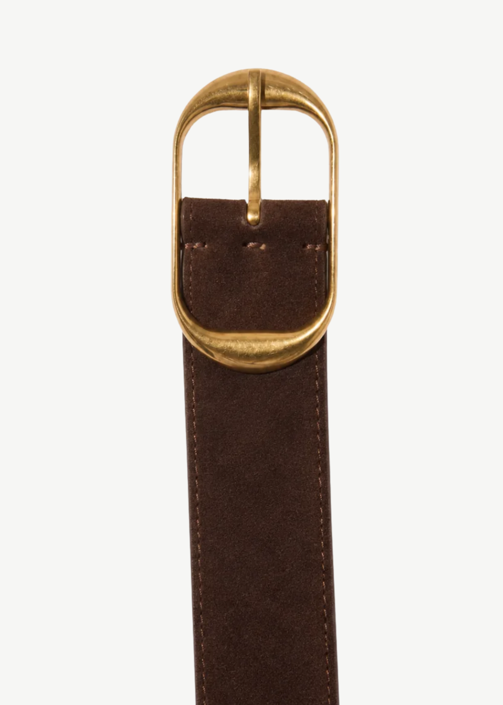 Nili Lotan Suede Nili Belt in Espresso w/ Gold | Shop Tula