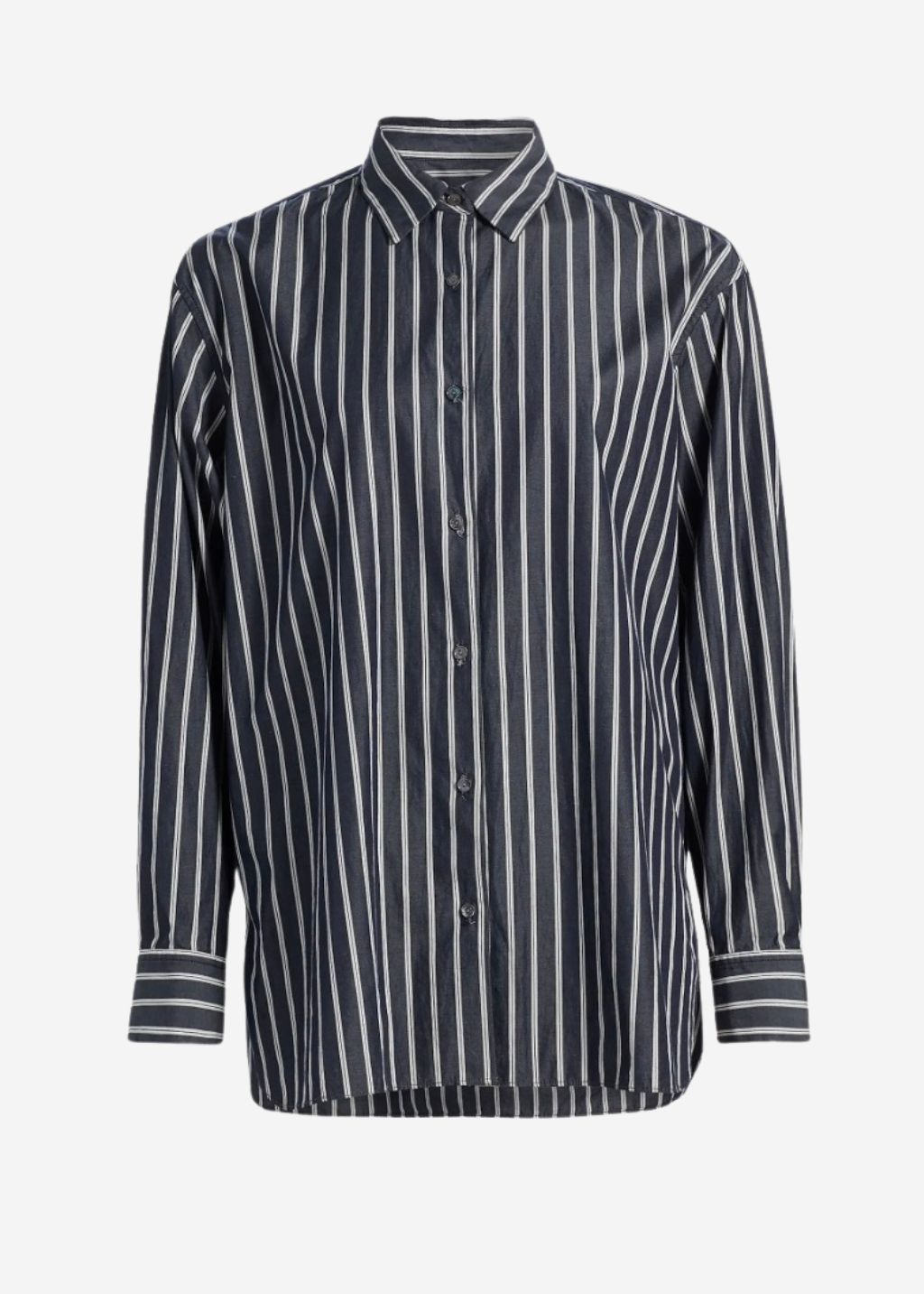 Nili Lotan Yorke Shirt in Charcoal Stripe | Shop Tula