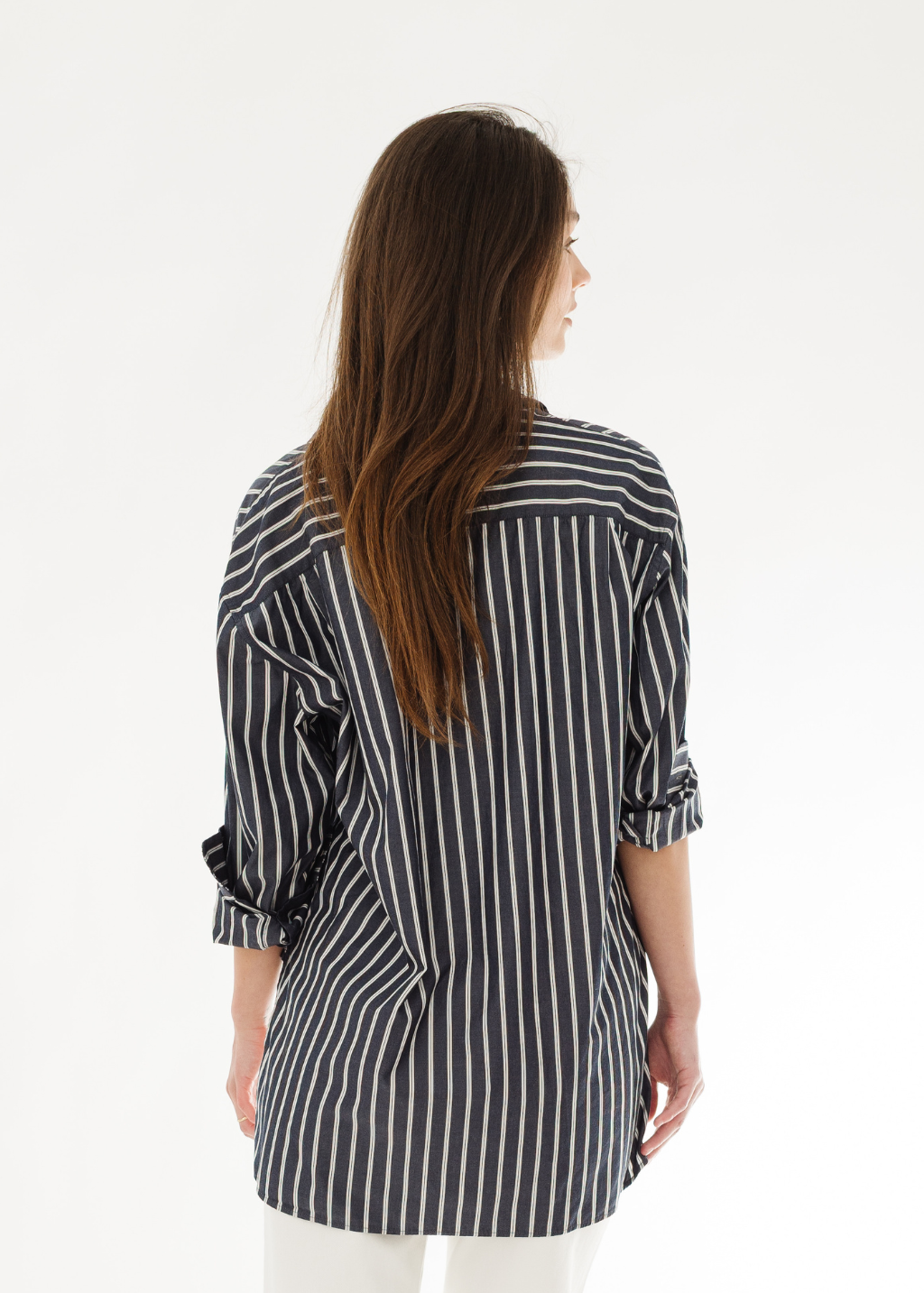 Nili Lotan Yorke Shirt in Charcoal Stripe | Shop Tula