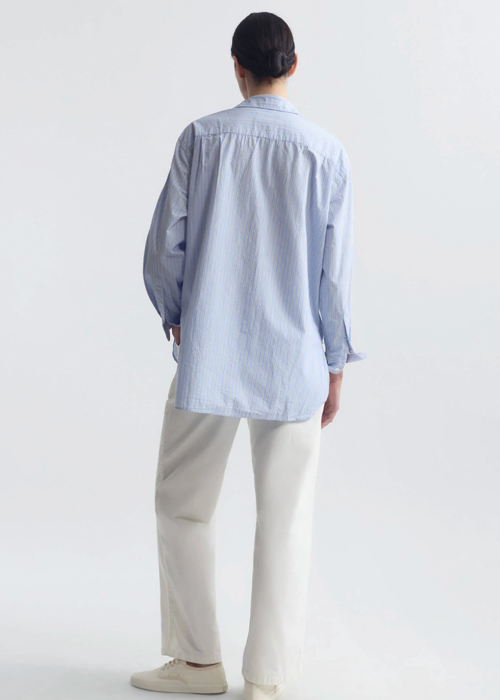 Nili Lotan Yorke Shirt in Ciel Blue Stripes | Shop Tula