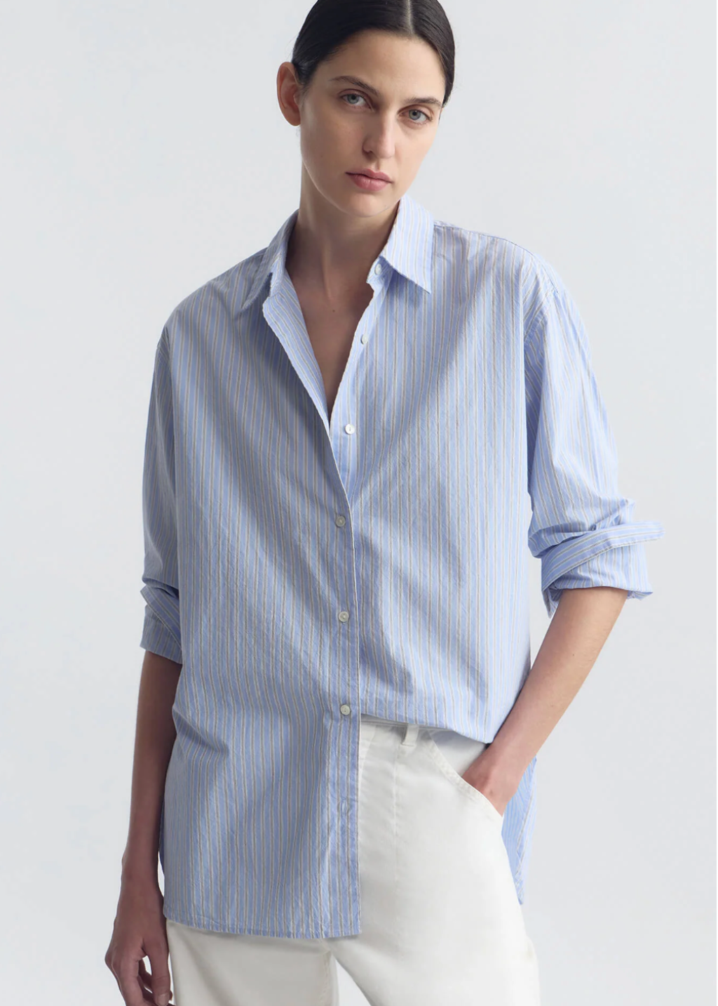 Nili Lotan Yorke Shirt in Ciel | Shop Tula