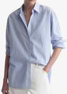 Nili Lotan Yorke Shirt in Ciel Stripes | Shop Tula
