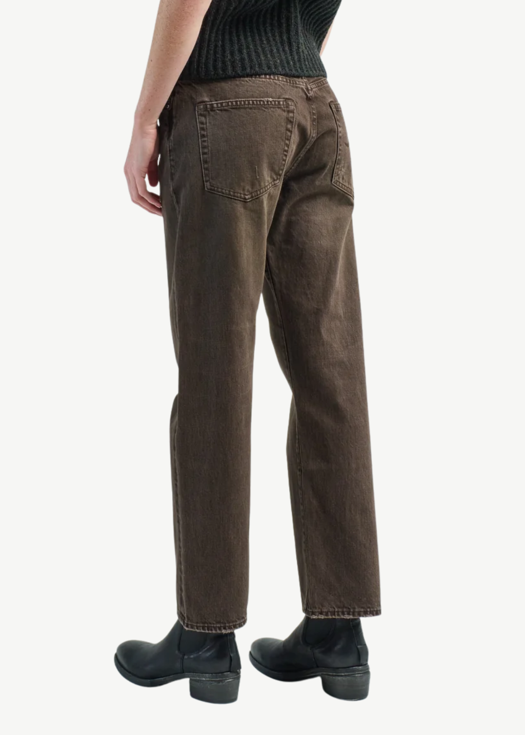 R13 Boyfriend Jean in Worn Chocolate Brown | Shop Tula