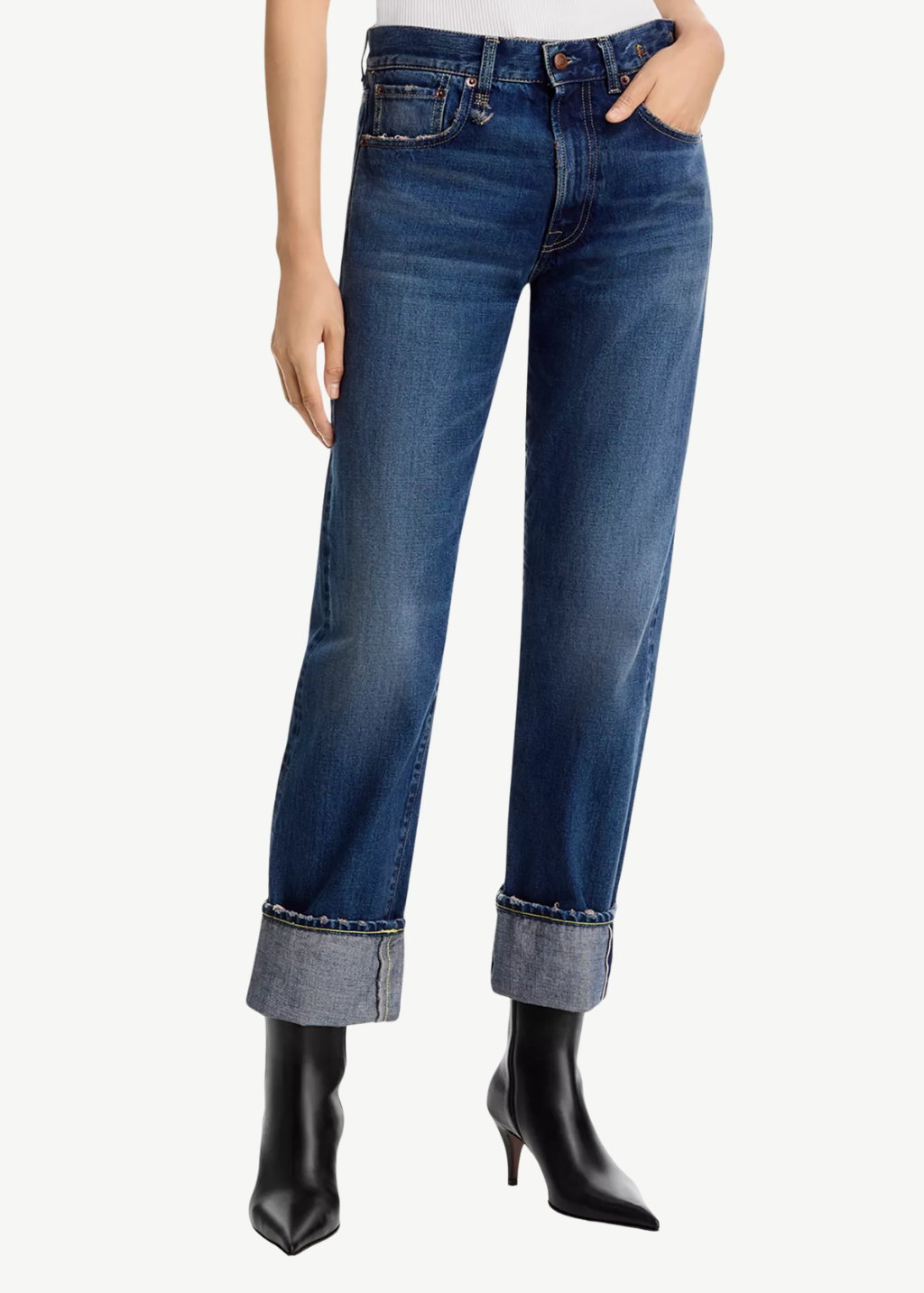 R13 Cuffed X-BF Jean in Dalston Selvedge Blue | Shop Tula