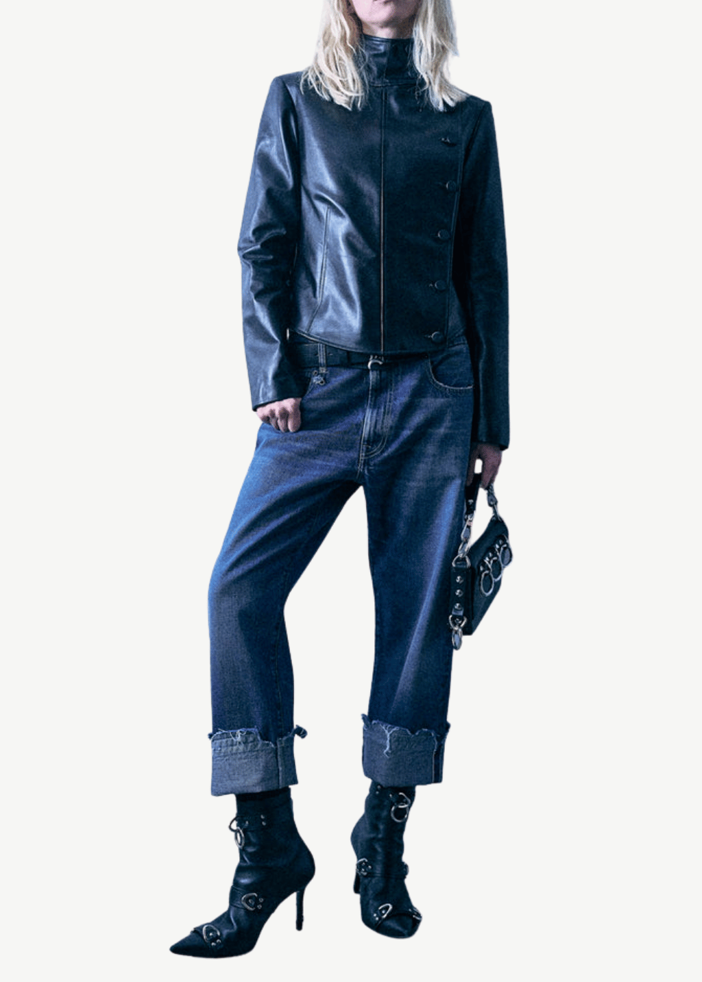 R13 Cuffed X-BF Jean in Dalston Selvedge Blue | Shop Tula