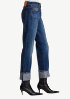 R13 Cuffed X-BF Jean in Dalston Selvedge Blue | Shop Tula