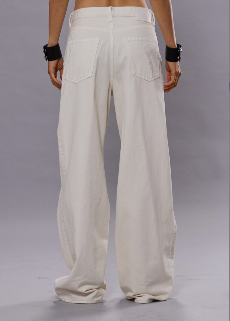 R13 Damon Pleated Jean in White | Tula's Online Boutique