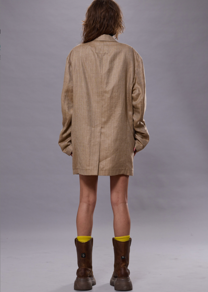 R13 Oversized Ragged Blazer in Brown | Tula's Online Boutique