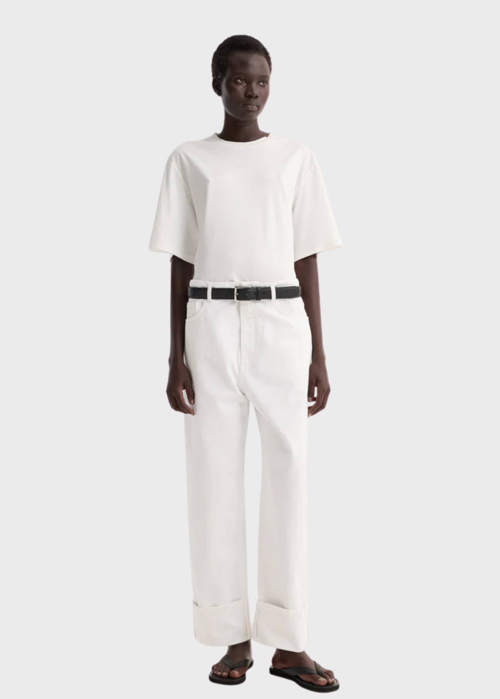 Rohe Baggy Fit Turn-Up Denim | Shop Tula