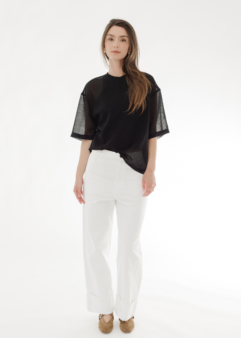 Rohe Baggy Fit Turn-Up Denim | Shop Tula