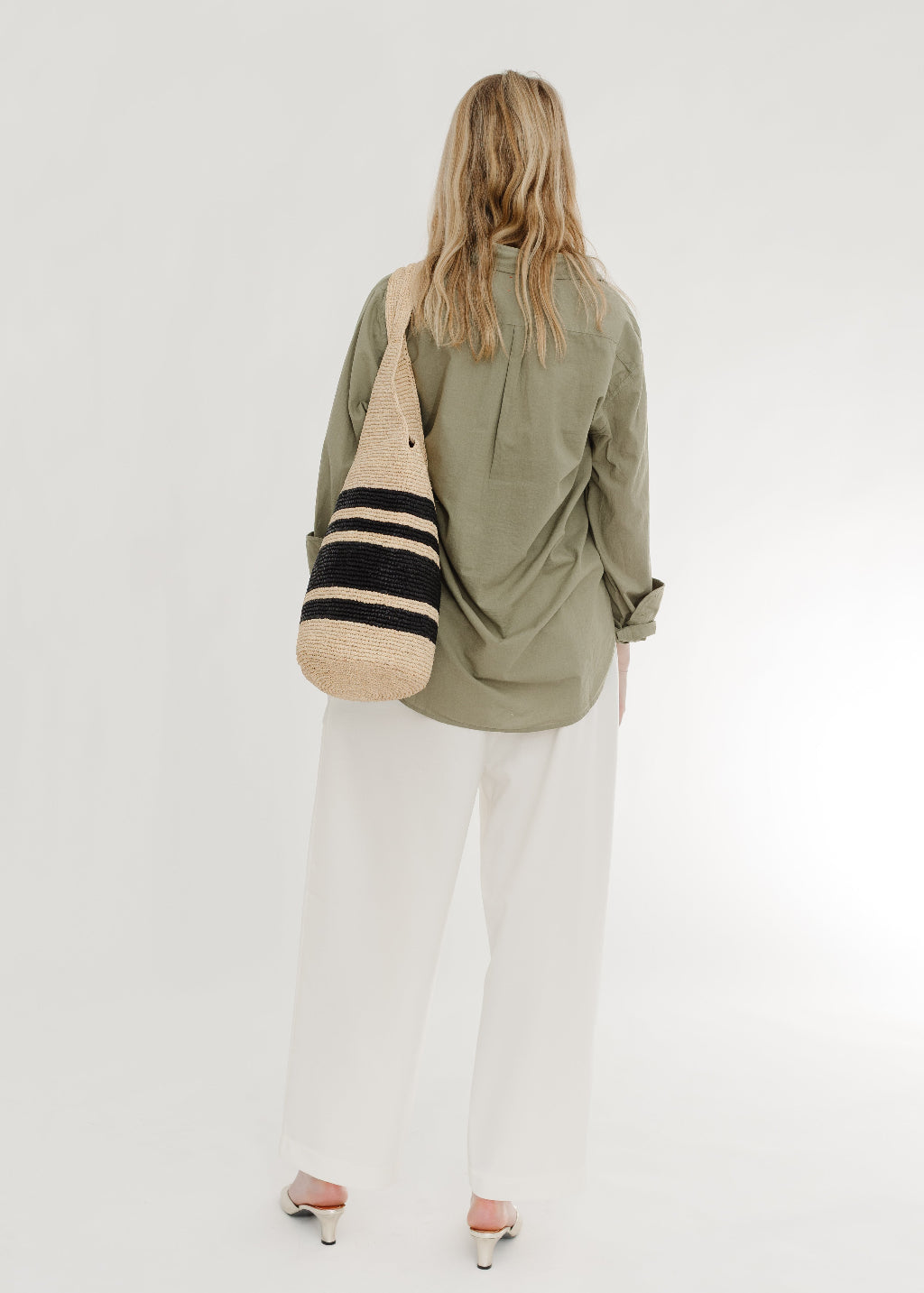 Rohe Cropped Wide Leg Trousers in Off White | Shop Tula