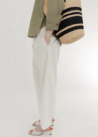 Rohe Cropped Wide Leg Trousers in White | Shop Tula