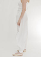 Rohe Crushed Cotton Trousers in Optic White | Shop Tula