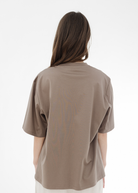 Rohe Oversized Cotton Silk T-Shirt in Taupe | Shop Tula