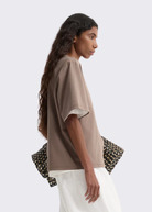 Rohe Oversized Cotton Silk T-Shirt in Taupe | Shop Tula