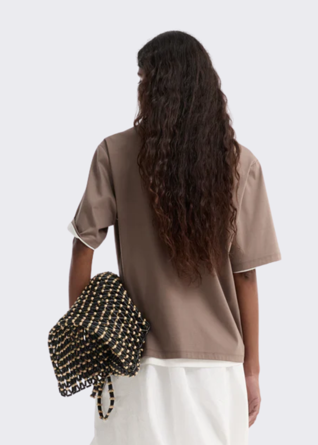 Rohe Oversized Cotton Silk T-Shirt in Taupe | Shop Tula