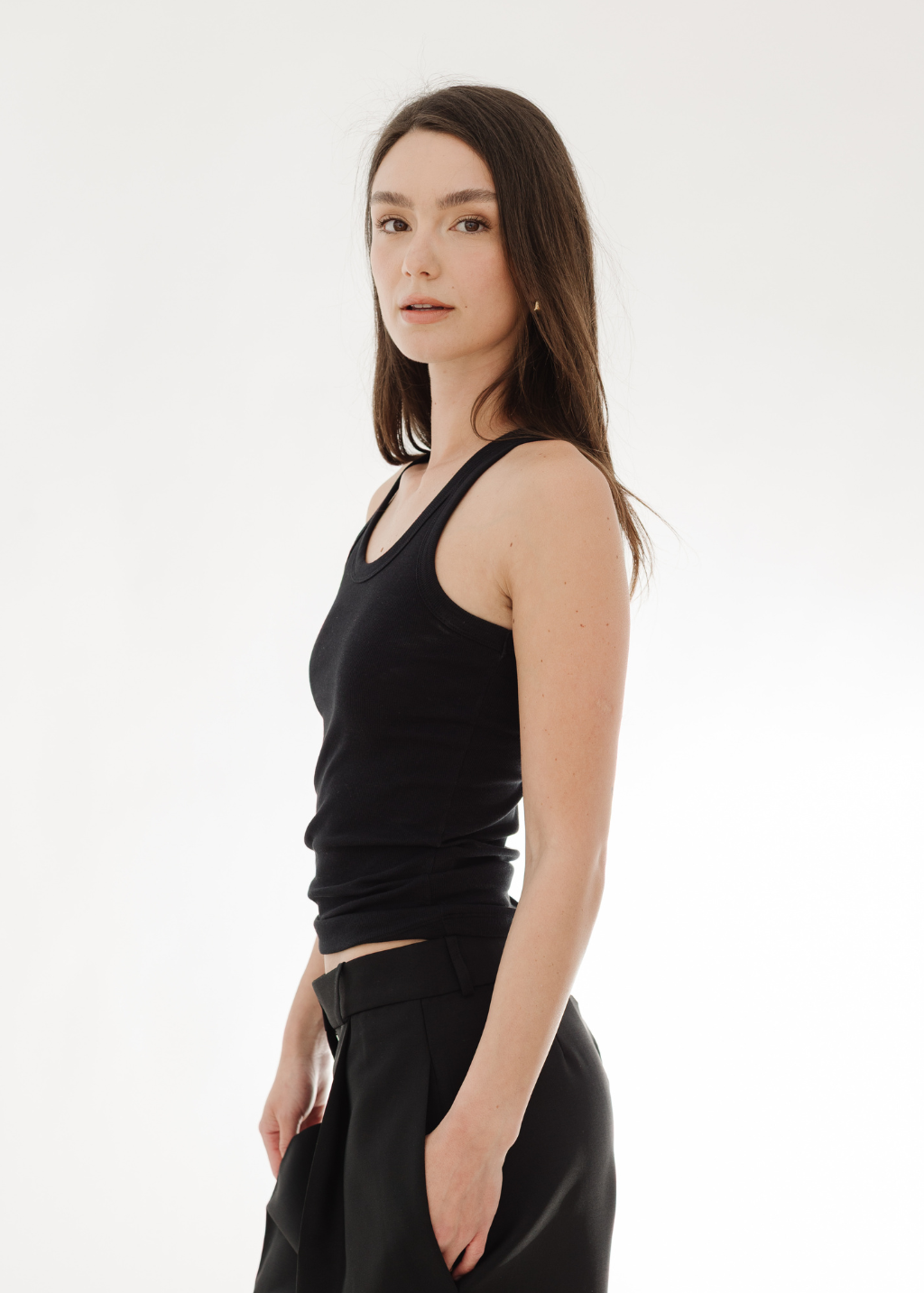 Rohe Scoop-Neck Rib Top in Black | Shop Tula