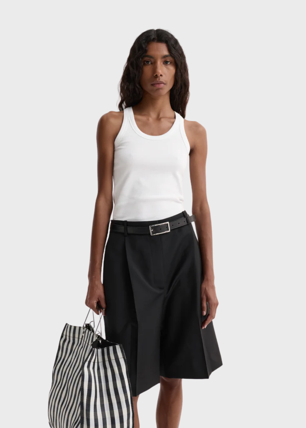 Rohe Scoop-Neck Rib Top in White | Shop Tula
