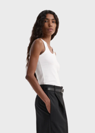 Rohe Scoop-Neck Rib Top in White | Shop Tula