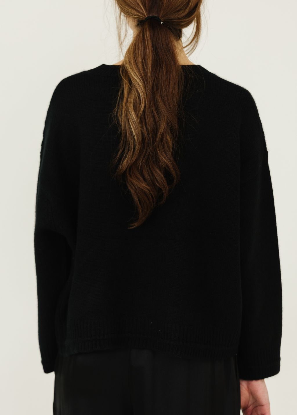 Sablyn Alston Boyfriend Crewneck in Black Back | Shop Tula