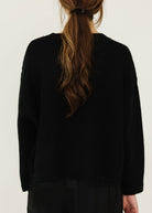 Sablyn Alston Boyfriend Crewneck in Black Back | Shop Tula