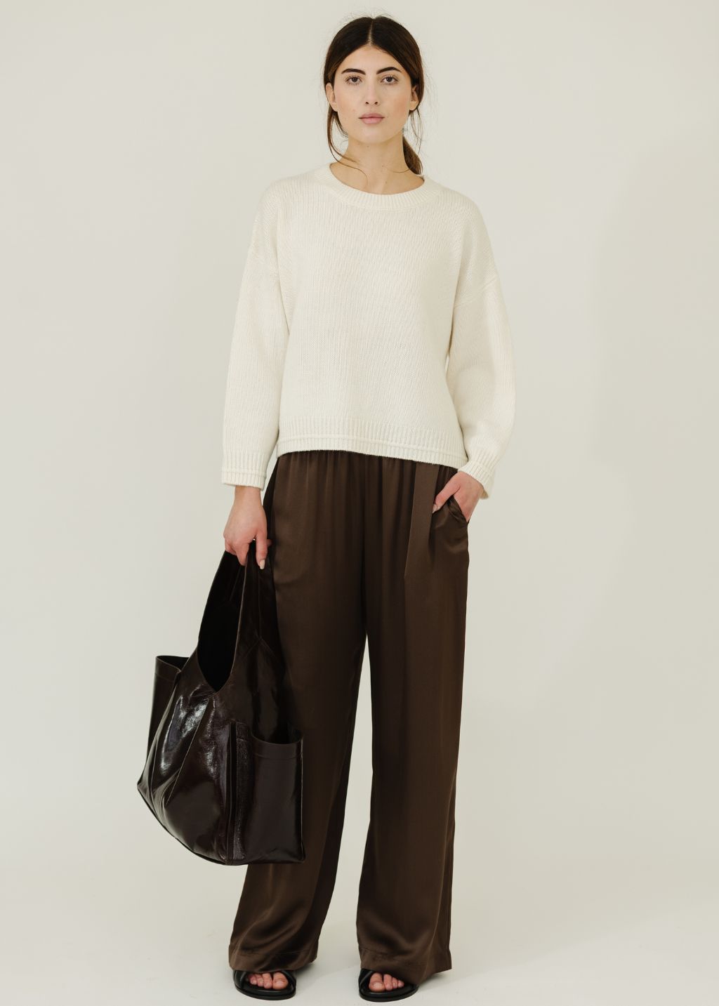 Sablyn Alston Boyfriend Crewneck in White | Shop Tula