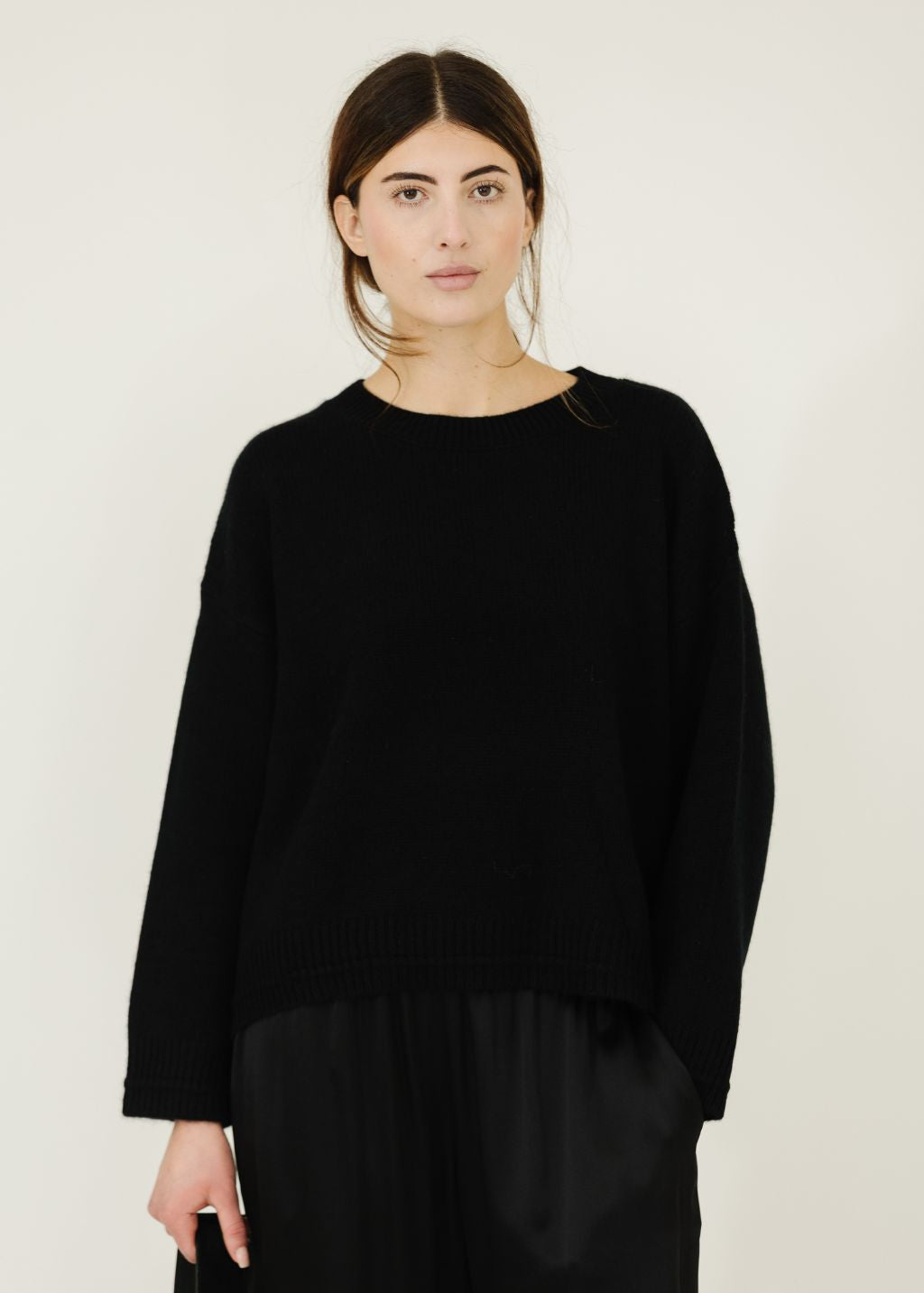 Sablyn Alston Boyfriend Crewneck in Black | Shop Tula