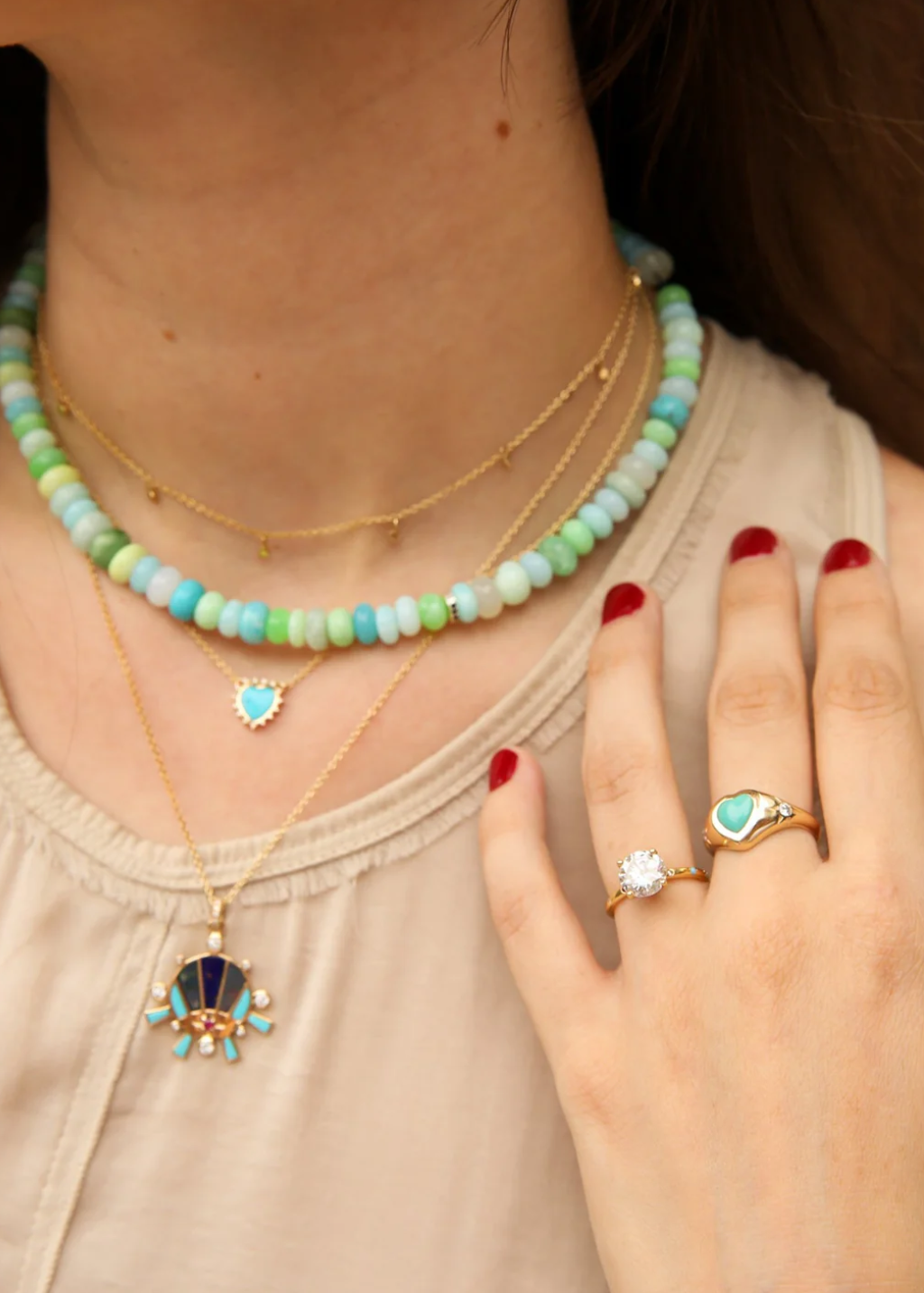 Scosha Candy Gem Necklace in Ocean | Shop Tula