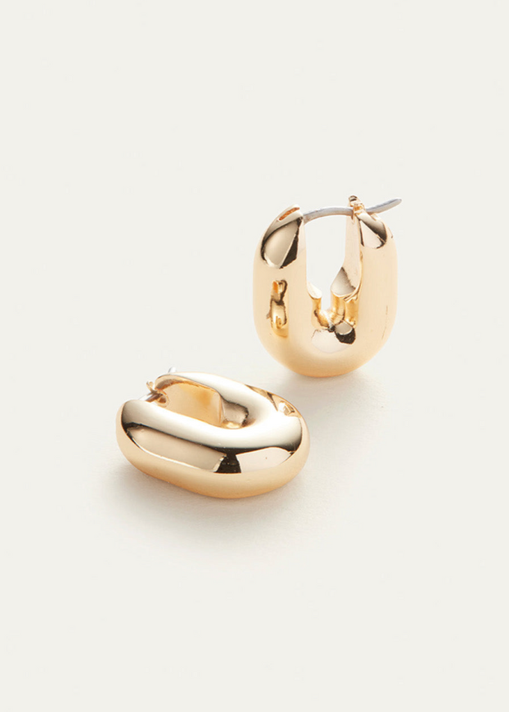 Jenny Bird Puffy U-Link Earrings in Gold | Tula's Online Boutique