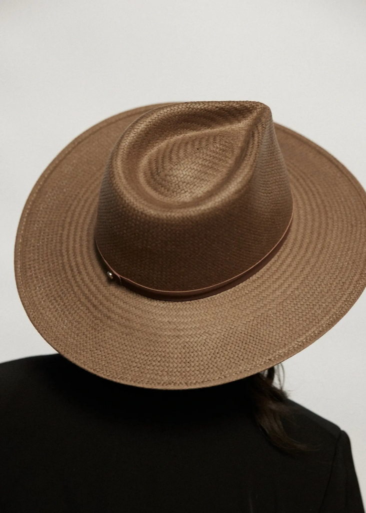 Janessa Leone Sherman Hat in Brown Model | Tula's Online Boutique