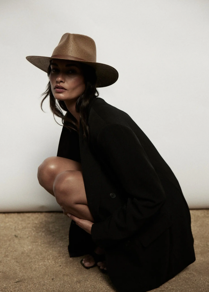 Janessa Leone Sherman Hat in Brown | Tula's Online Boutique