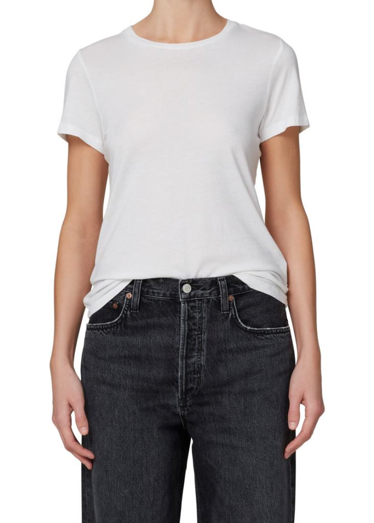 AGOLDE Annise Slim Tee in White | Tula's Online Boutique 