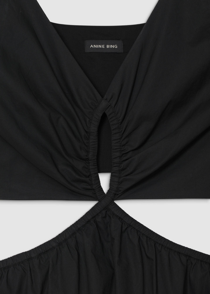 Anine Bing Dione Dress in Black Details | Tula Designer Boutique 