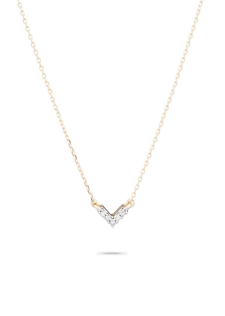 Adina Reyter Super Tiny Pavé V Necklace | Tula's Online Boutique