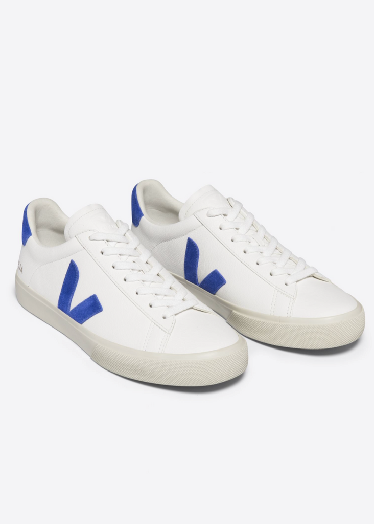 VEJA Campo ChromeFree Sneaker in White/Blue | Tula's Online Boutique